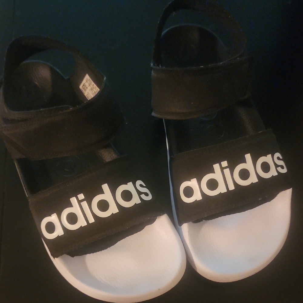 Adidas Black and White Sporty Sandals